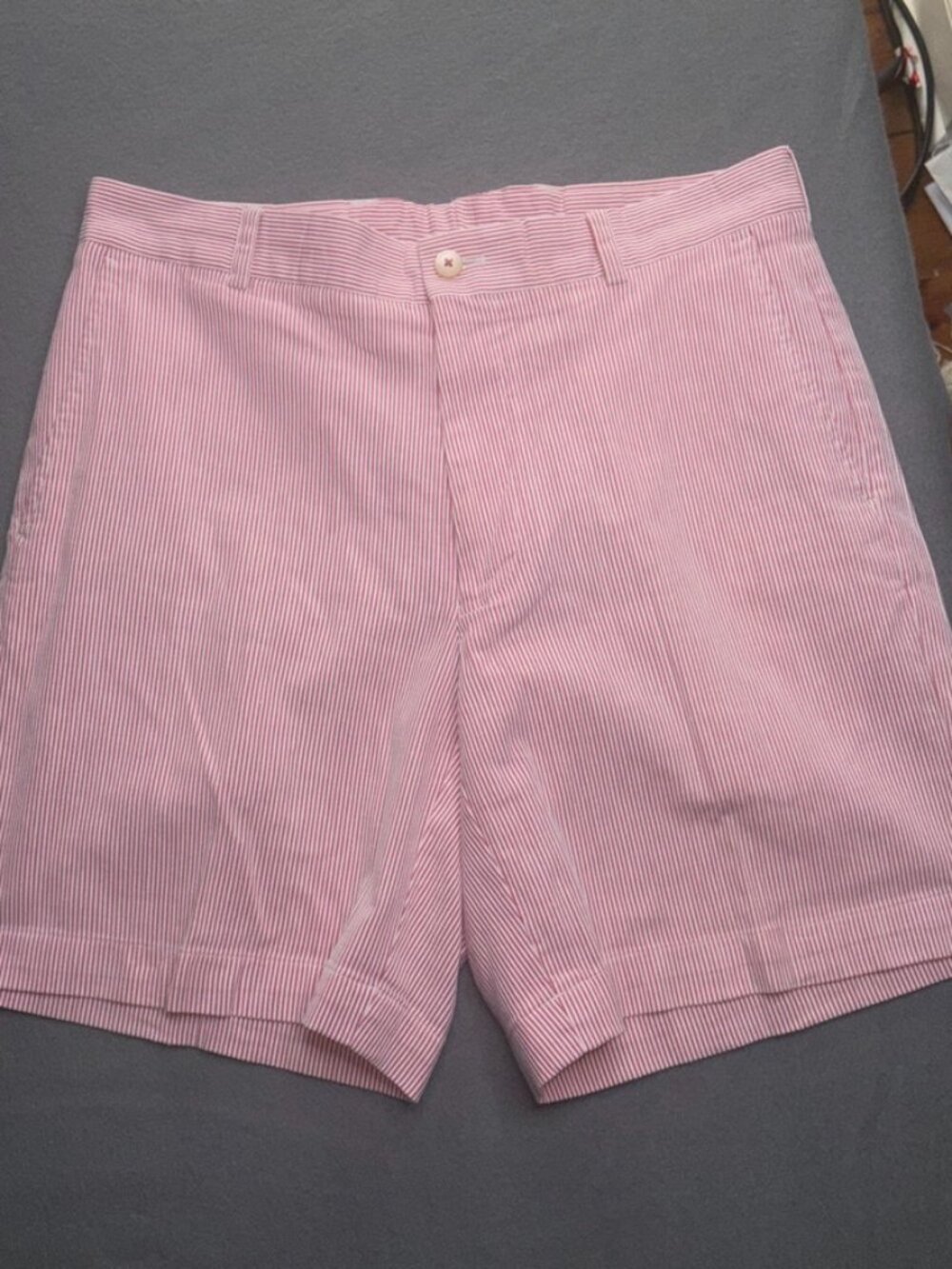 NWOT Men's Southern Tide Nantucket Red Seersucker Flat Front Skipjack Chinos 32